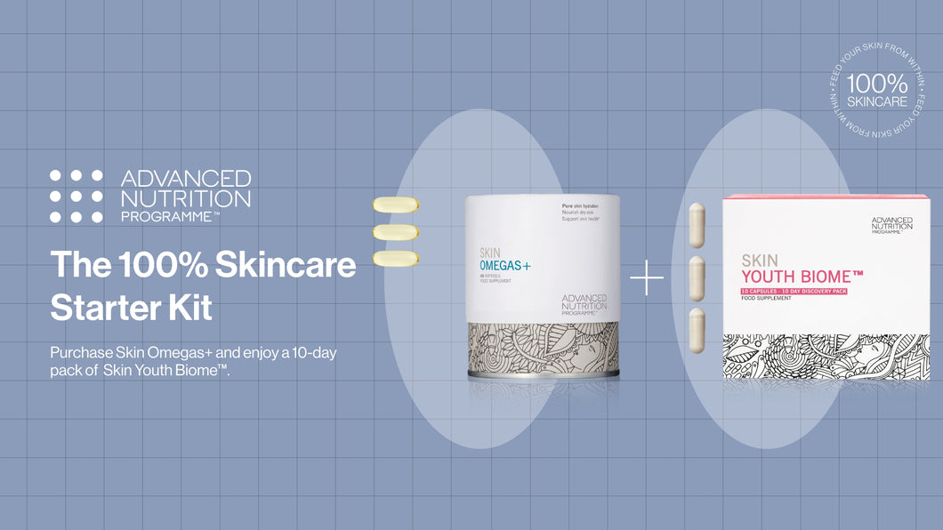Buy 60 Skin Omegas + receive 10-day youth biome complimentary Worth £12